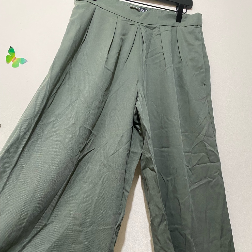 Loft Olive Green Wide Leg Pants